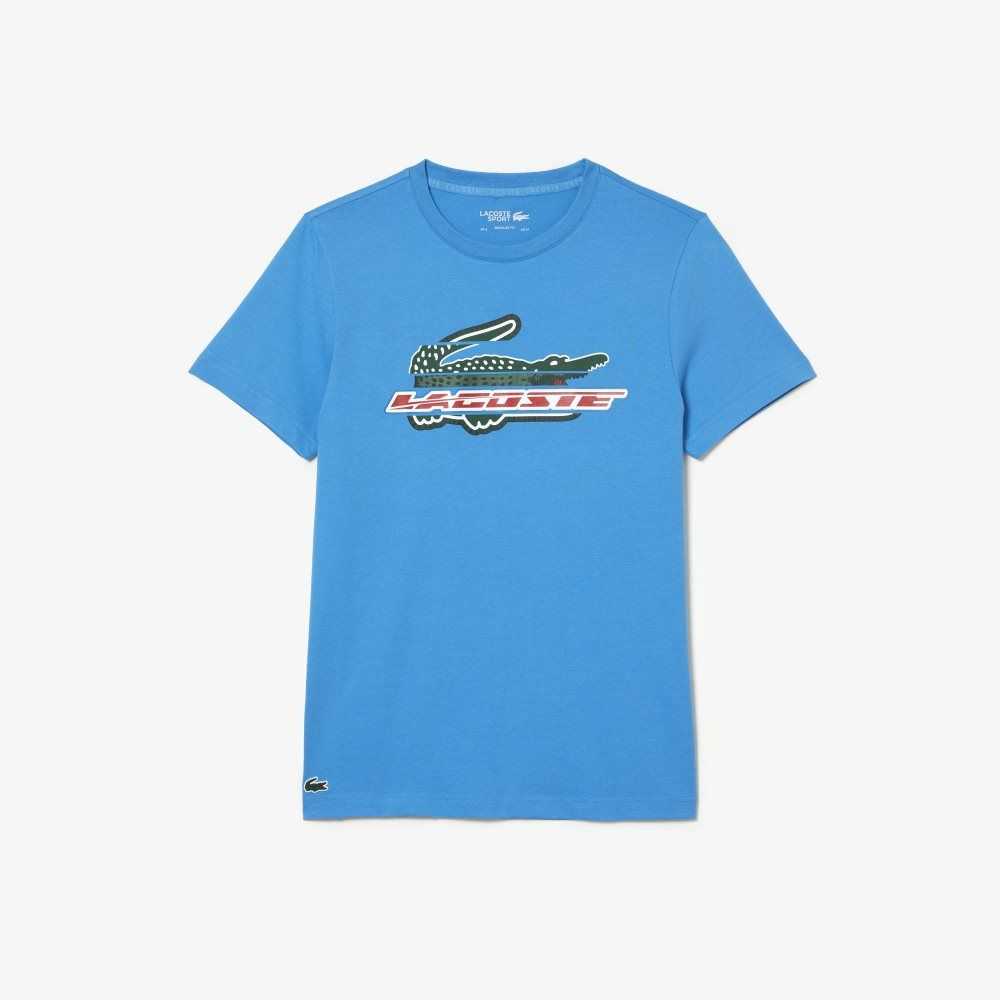 Lacoste SPORT Regular Fit Organic Cotton T-Shirt Blue | PRXV-01645