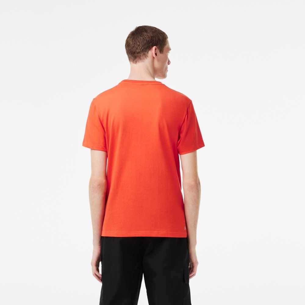 Lacoste SPORT Regular Fit Organic Cotton T-Shirt Orange | SEIA-23169