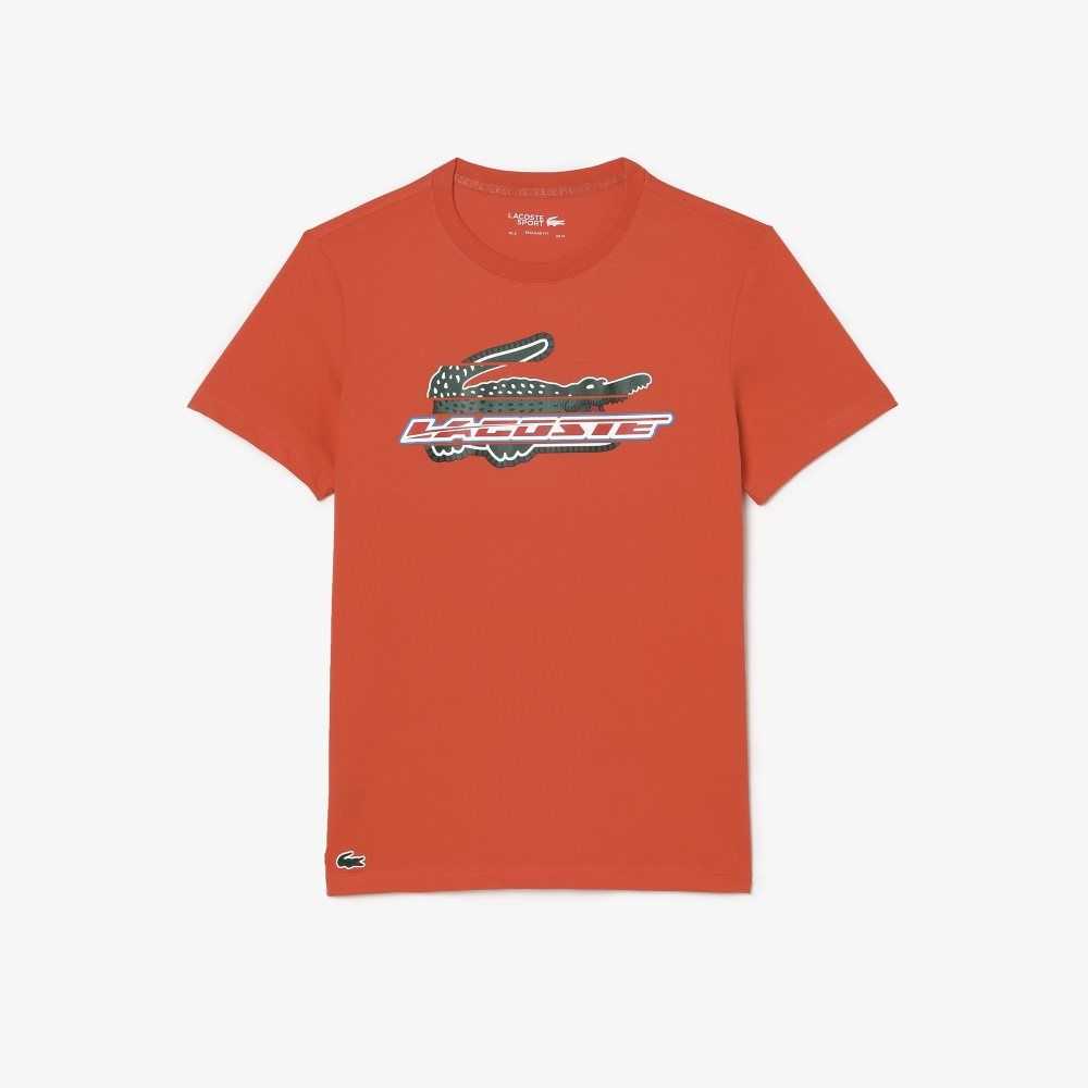 Lacoste SPORT Regular Fit Organic Cotton T-Shirt Orange | SEIA-23169