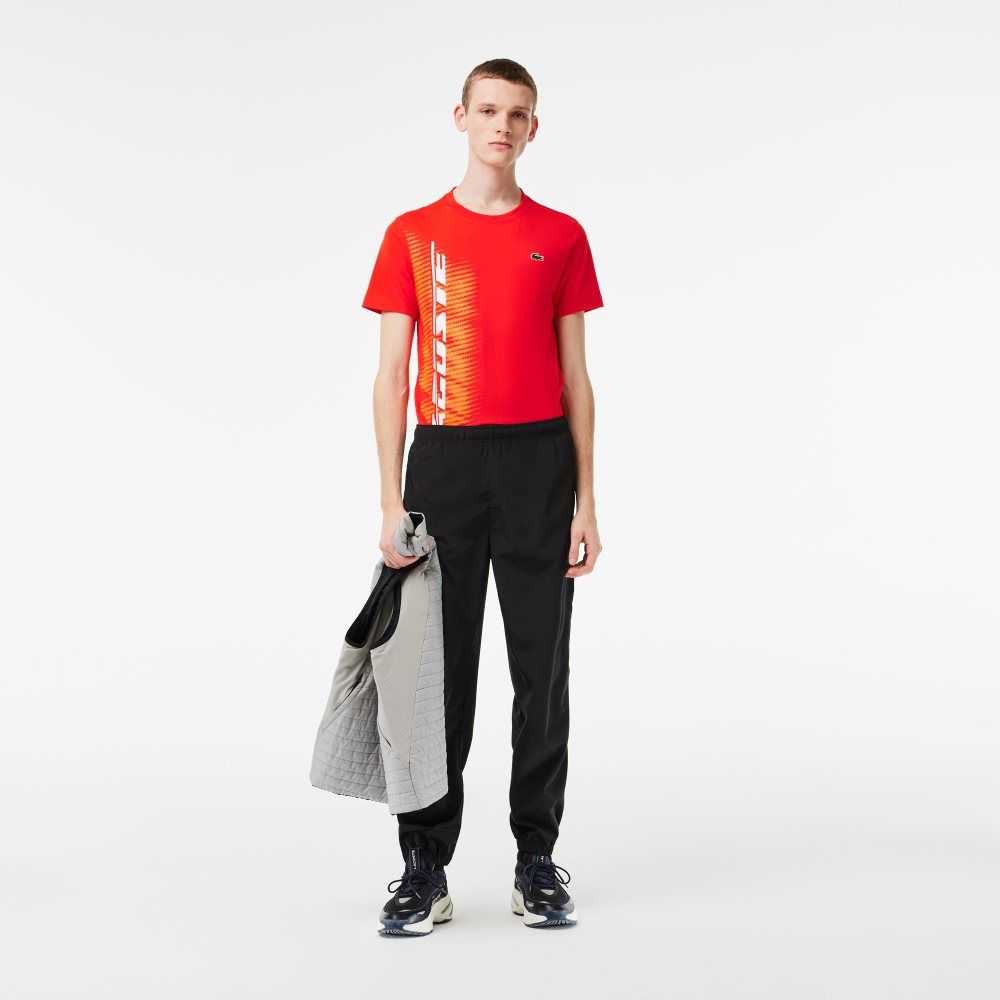 Lacoste SPORT Regular Fit T-Shirt with Contrast Branding Red | ZOIB-45073