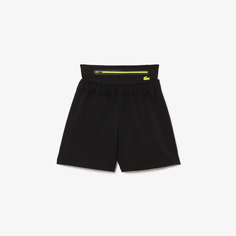 Lacoste SPORT Removable Belt Shorts Black | DPSI-98431