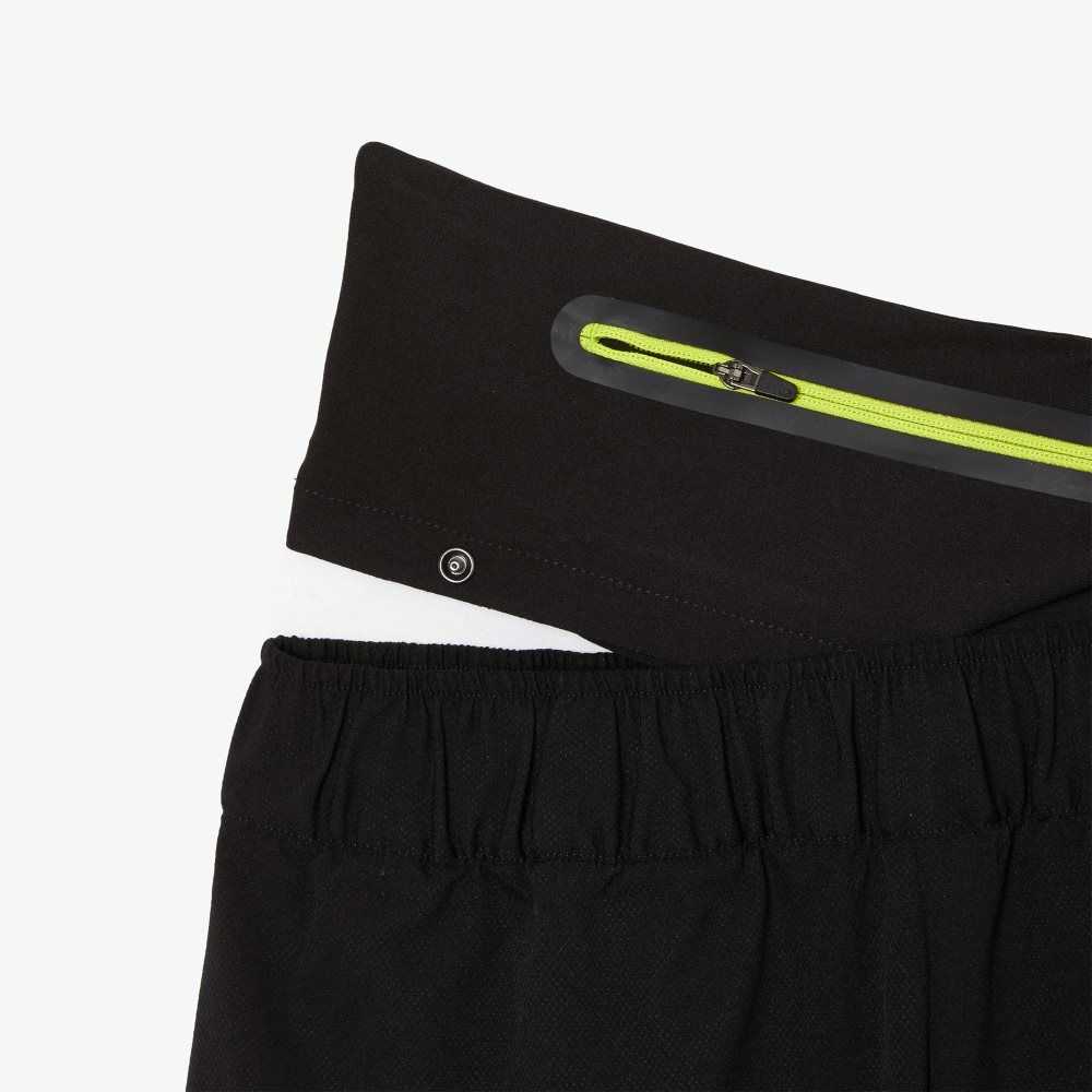 Lacoste SPORT Removable Belt Shorts Black | DPSI-98431