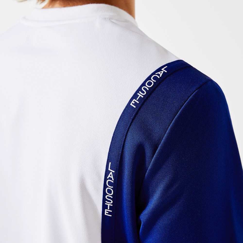 Lacoste SPORT Resistant Colorblock Pique Sweatshirt White / Blue / Red / White / Blue | COFX-01638