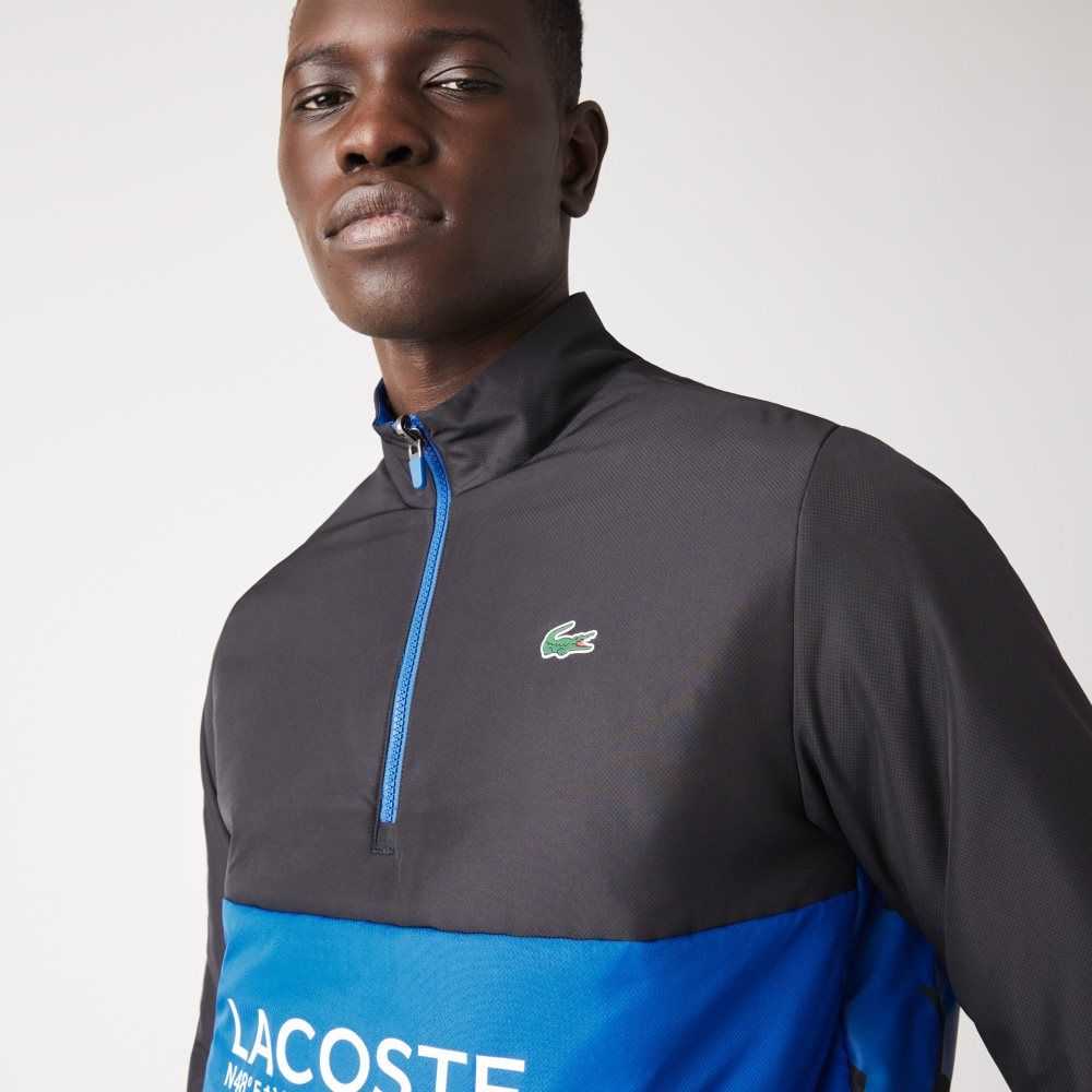 Lacoste SPORT Reversible Water-Repellent Tennis Jacket Blue / White / Black / Blue | PYOU-50124