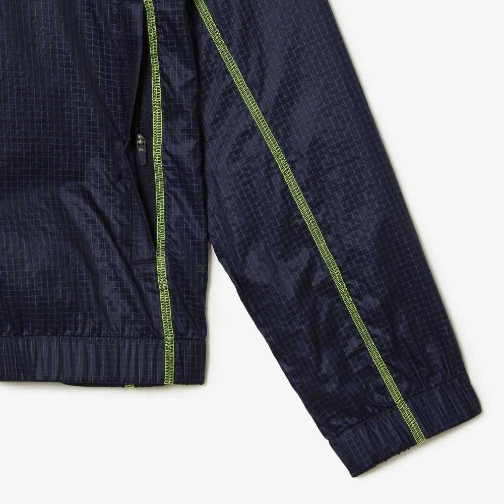 Lacoste SPORT Roland Garros Edition After-Match Jacket Navy Blue / Yellow | FHRI-17638