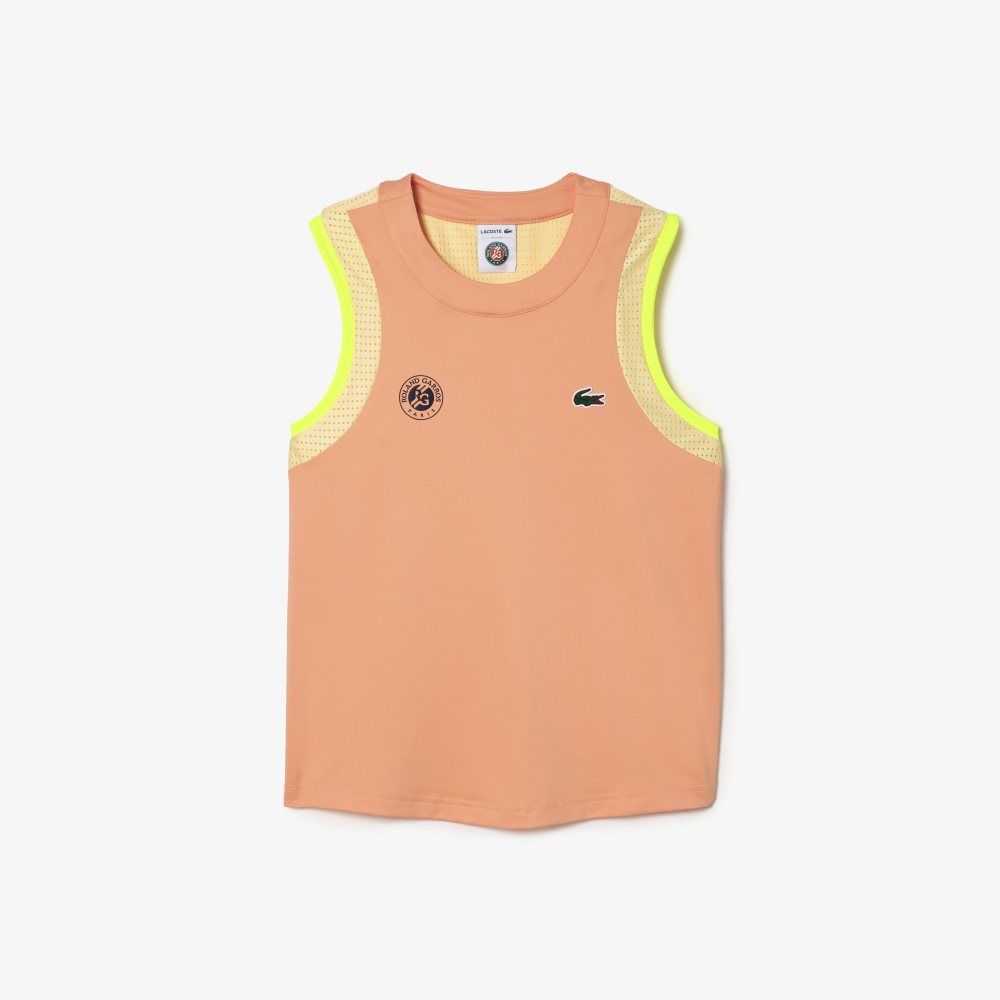 Lacoste SPORT Roland Garros Edition Cross Cut T-Shirt Light Orange / Yellow | TMHL-74398