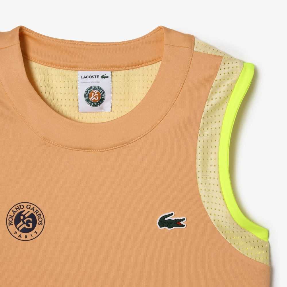 Lacoste SPORT Roland Garros Edition Cross Cut T-Shirt Light Orange / Yellow | TMHL-74398