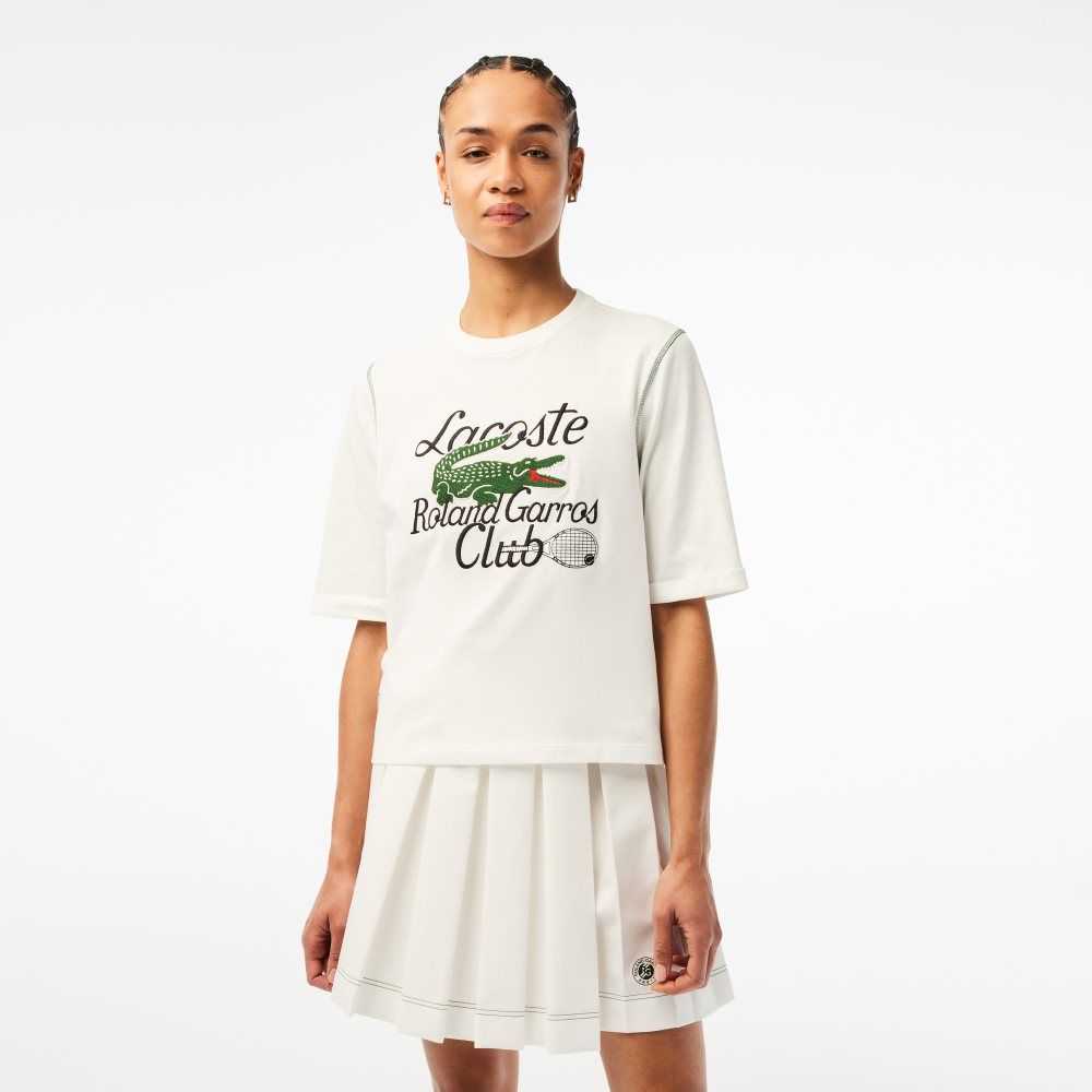 Lacoste SPORT Roland Garros Edition Heavy Jersey T-Shirt White | KDXL-85726