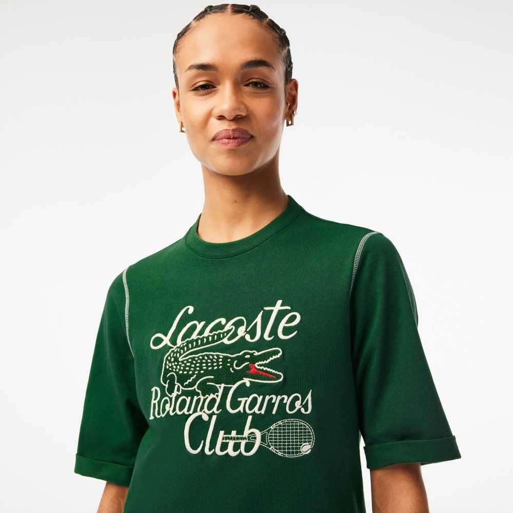 Lacoste SPORT Roland Garros Edition Heavy Jersey T-Shirt Green | QTDO-12698