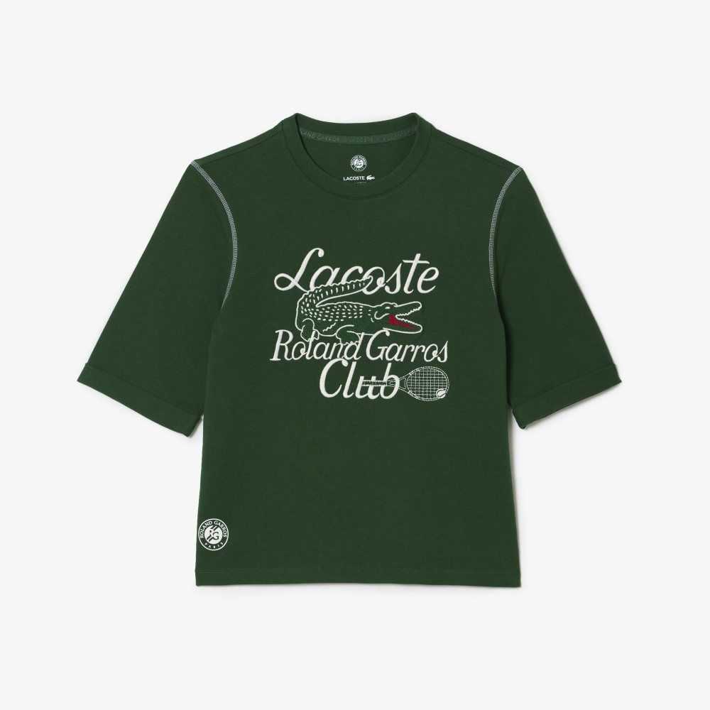 Lacoste SPORT Roland Garros Edition Heavy Jersey T-Shirt Green | QTDO-12698