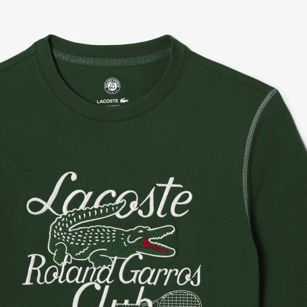 Lacoste SPORT Roland Garros Edition Heavy Jersey T-Shirt Green | QTDO-12698