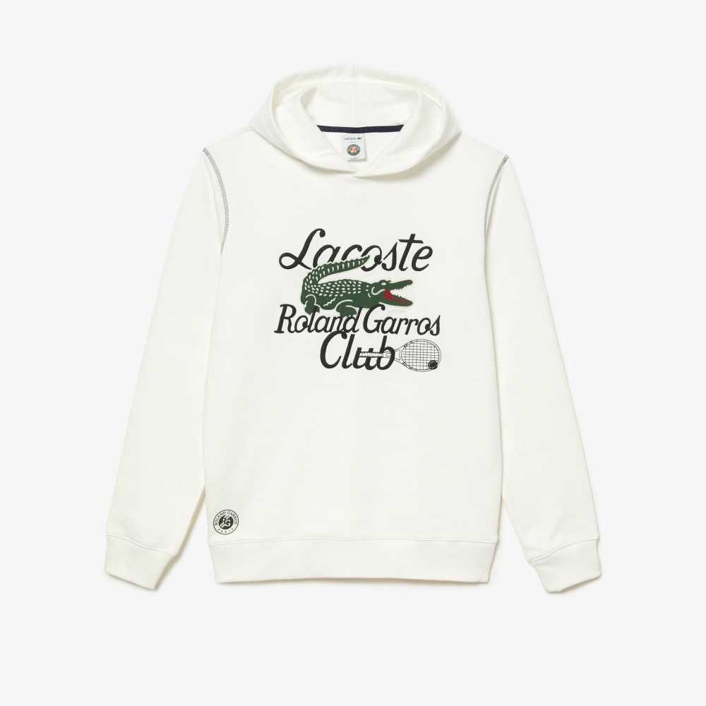 Lacoste SPORT Roland Garros Edition Hoodie White | HAFW-73159