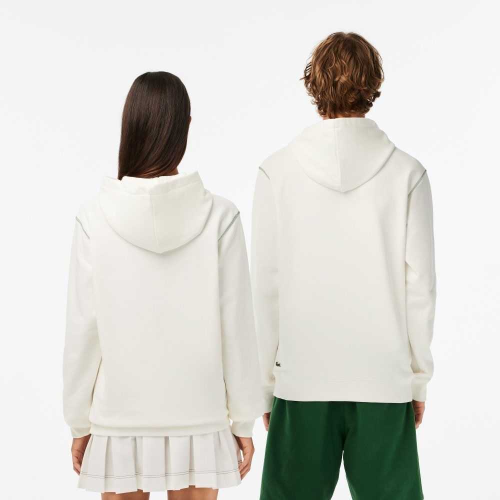 Lacoste SPORT Roland Garros Edition Hoodie White | WBZX-10749