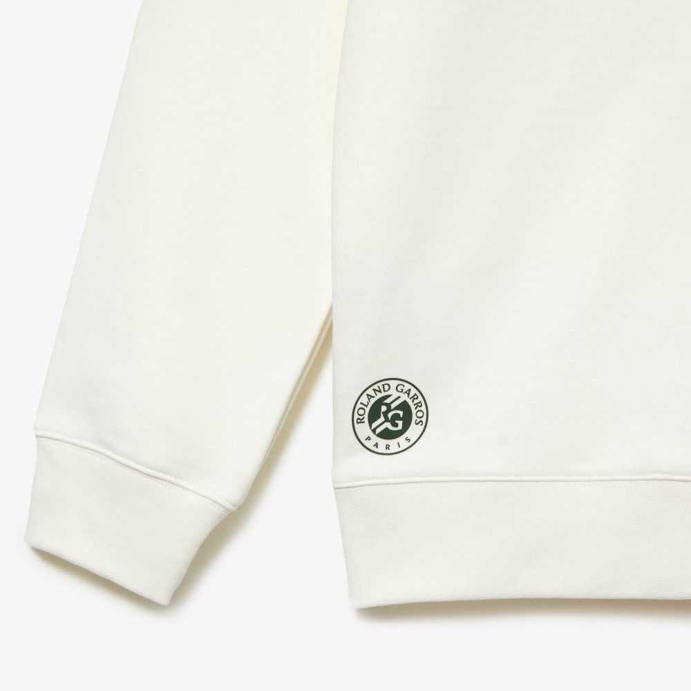 Lacoste SPORT Roland Garros Edition Hoodie White | WBZX-10749