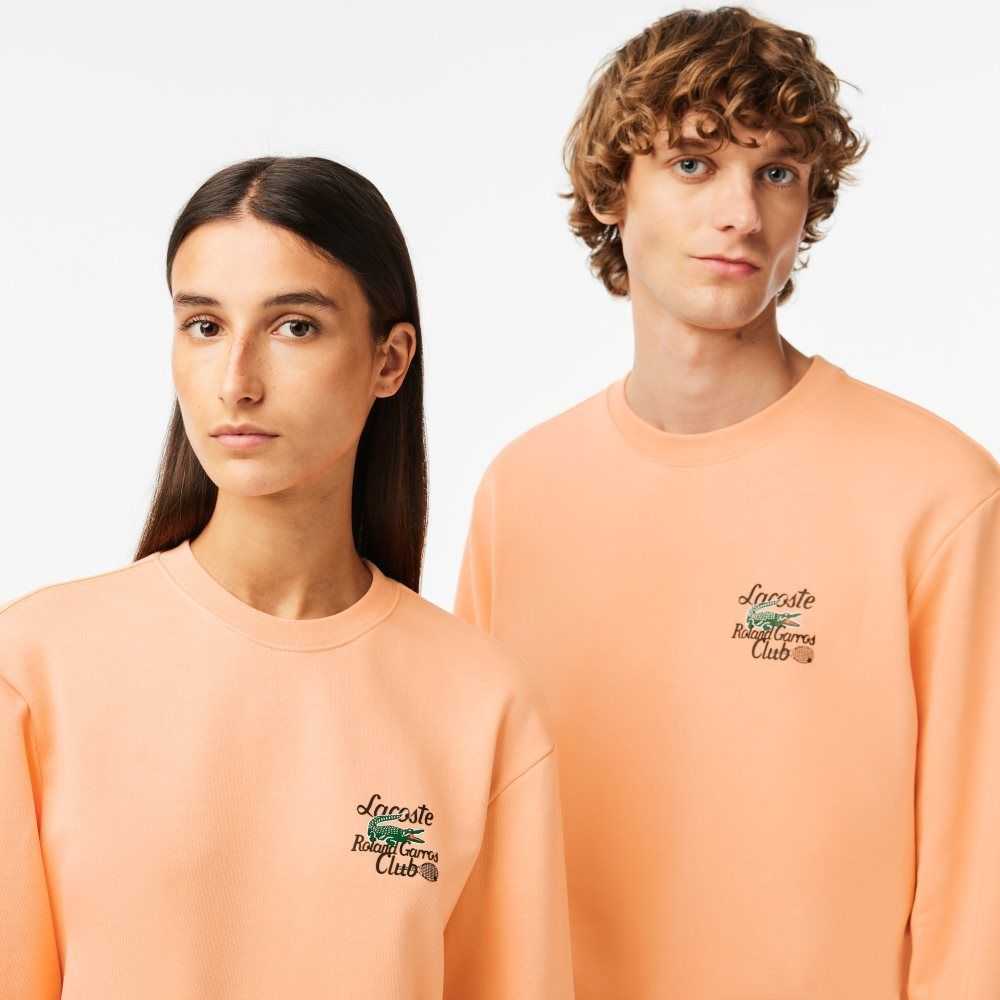 Lacoste SPORT Roland Garros Edition Organic Cotton Sweatshirt Light Orange | CMPQ-08495