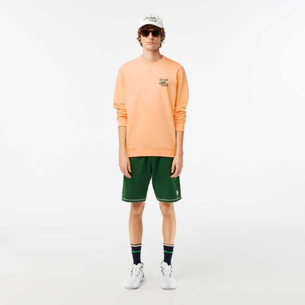 Lacoste SPORT Roland Garros Edition Organic Cotton Sweatshirt Light Orange | CMPQ-08495