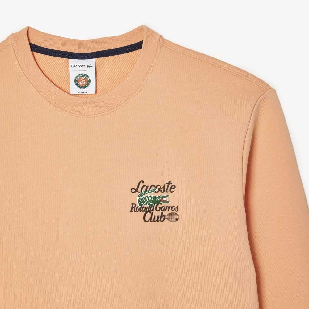 Lacoste SPORT Roland Garros Edition Organic Cotton Sweatshirt Light Orange | CMPQ-08495