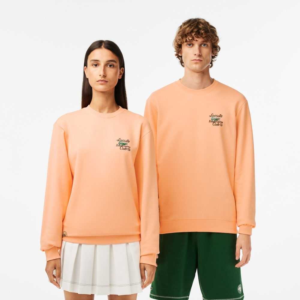 Lacoste SPORT Roland Garros Edition Organic Cotton Sweatshirt Light Orange | CMPQ-08495