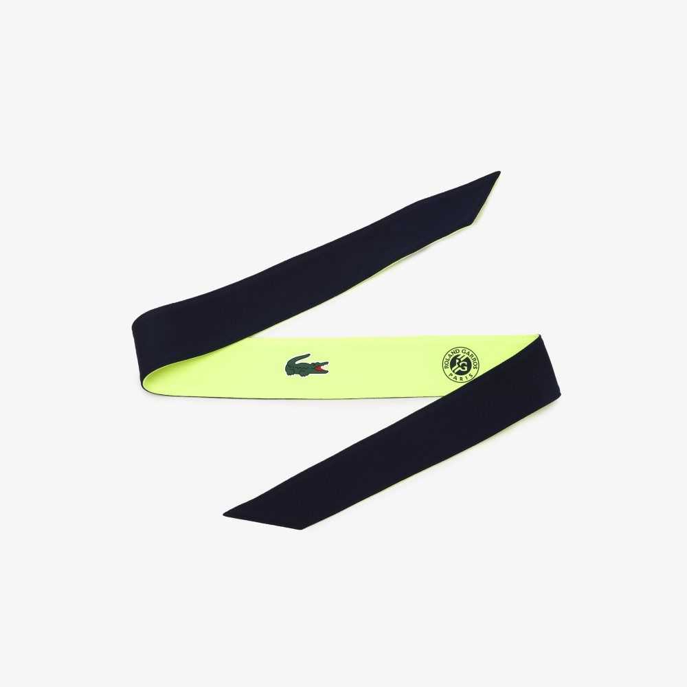 Lacoste SPORT Roland Garros Edition Pique Bandana Navy Blue / Yellow | QCRP-59827