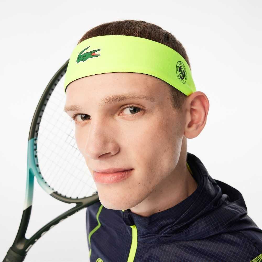 Lacoste SPORT Roland Garros Edition Pique Bandana Navy Blue / Yellow | QCRP-59827