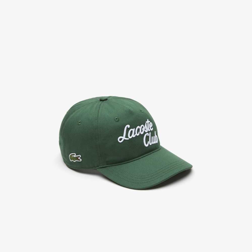 Lacoste SPORT Roland Garros Edition Twill Cap Green | WGLK-68234