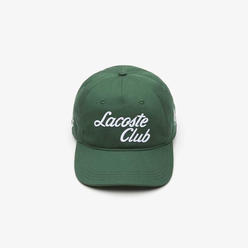 Lacoste SPORT Roland Garros Edition Twill Cap Green | WGLK-68234