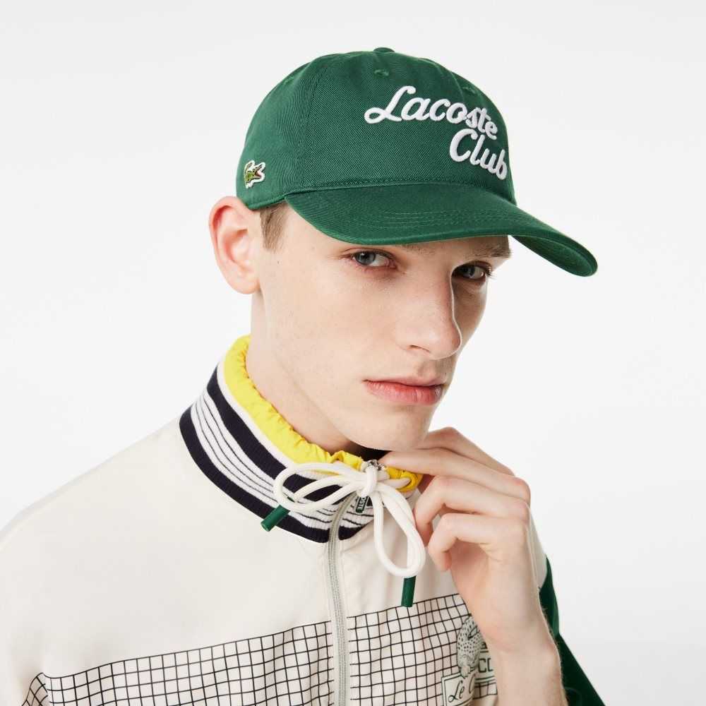 Lacoste SPORT Roland Garros Edition Twill Cap Green | WGLK-68234