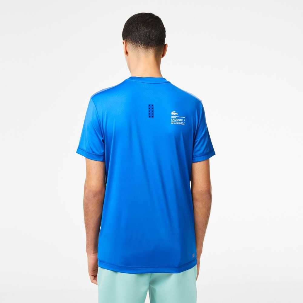 Lacoste SPORT Slim Fit Stretch Jersey T-Shirt Blue | KPOF-16024