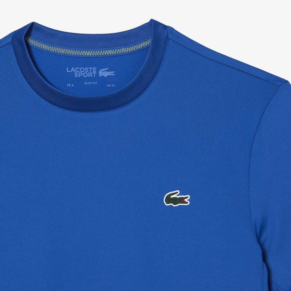 Lacoste SPORT Slim Fit Stretch Jersey T-Shirt Blue | KPOF-16024