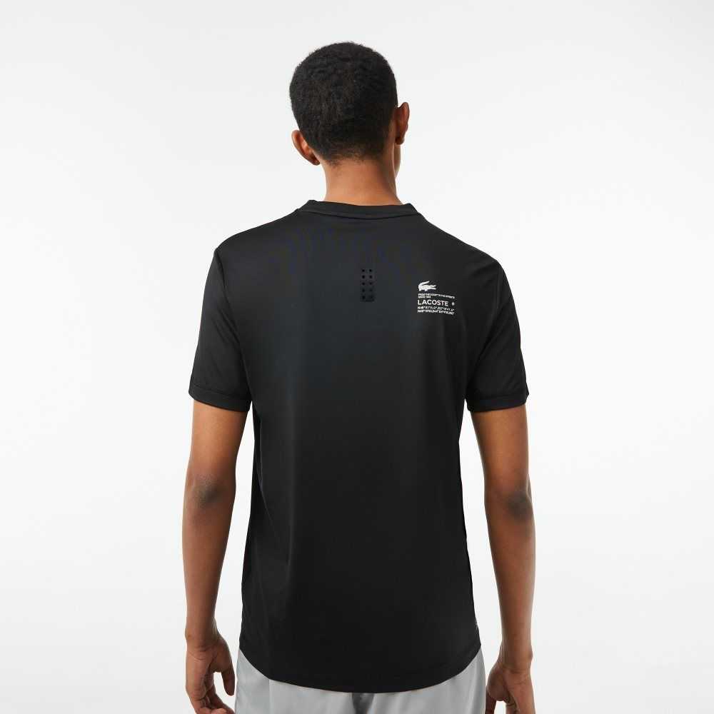 Lacoste SPORT Slim Fit Stretch Jersey T-Shirt Black | XPKM-84032