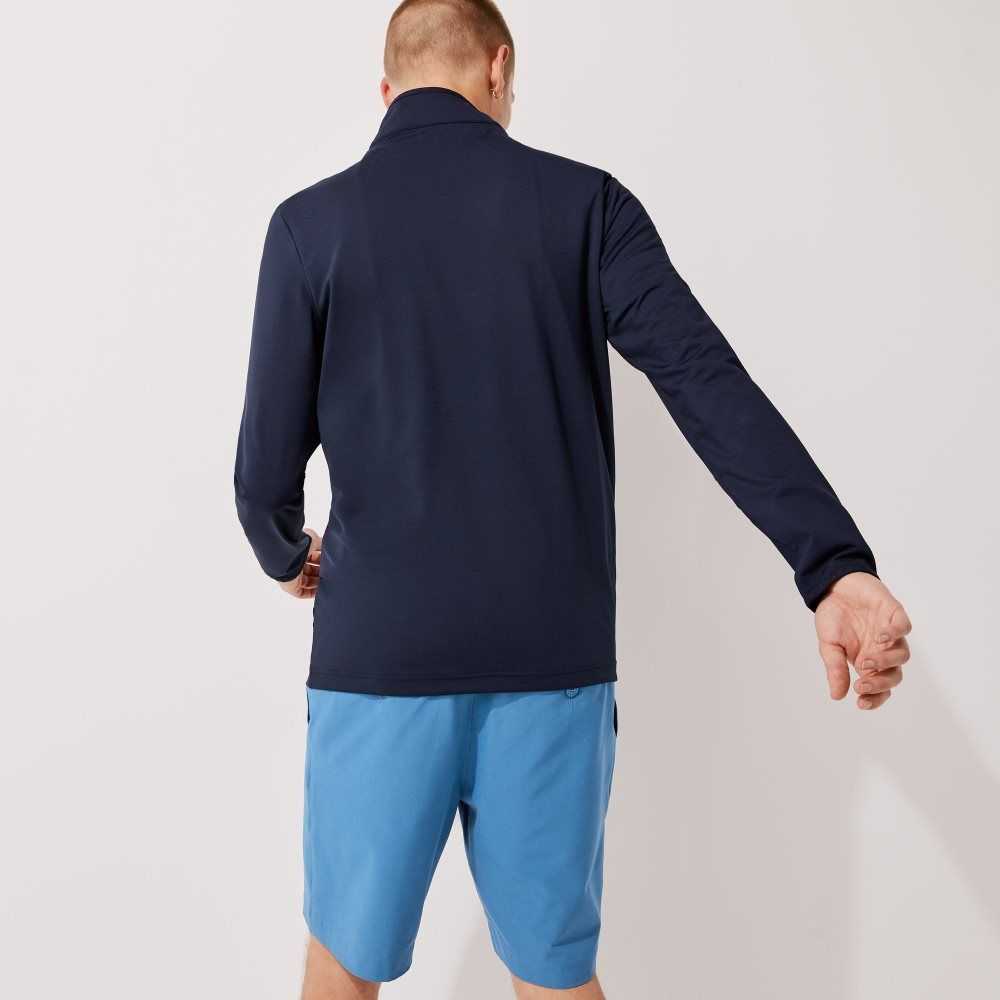 Lacoste SPORT Stretch Half Zip Sweatshirt Navy Blue | GHKN-79403