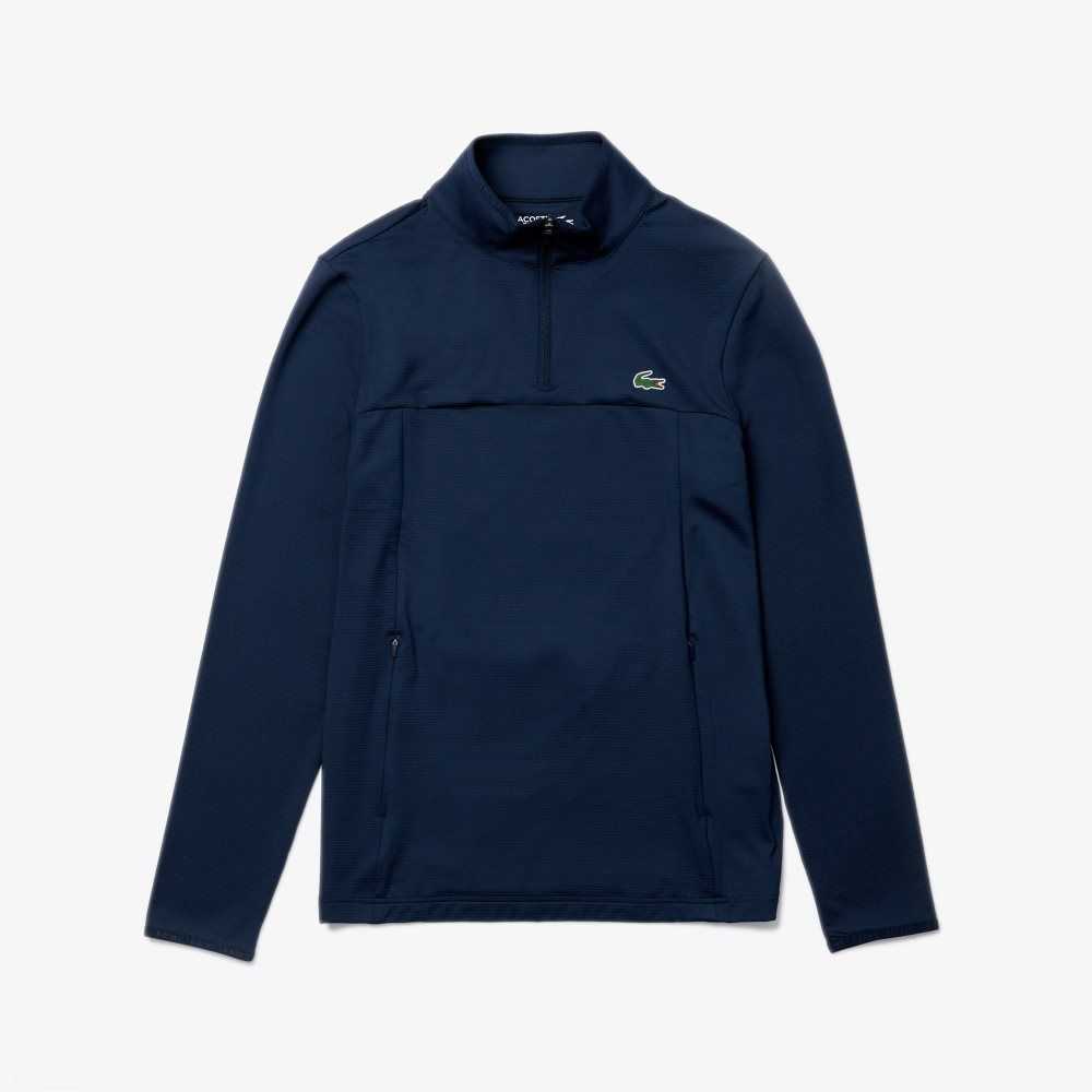 Lacoste SPORT Stretch Half Zip Sweatshirt Navy Blue | GHKN-79403