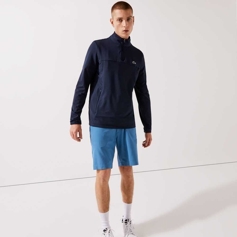 Lacoste SPORT Stretch Half Zip Sweatshirt Navy Blue | GHKN-79403