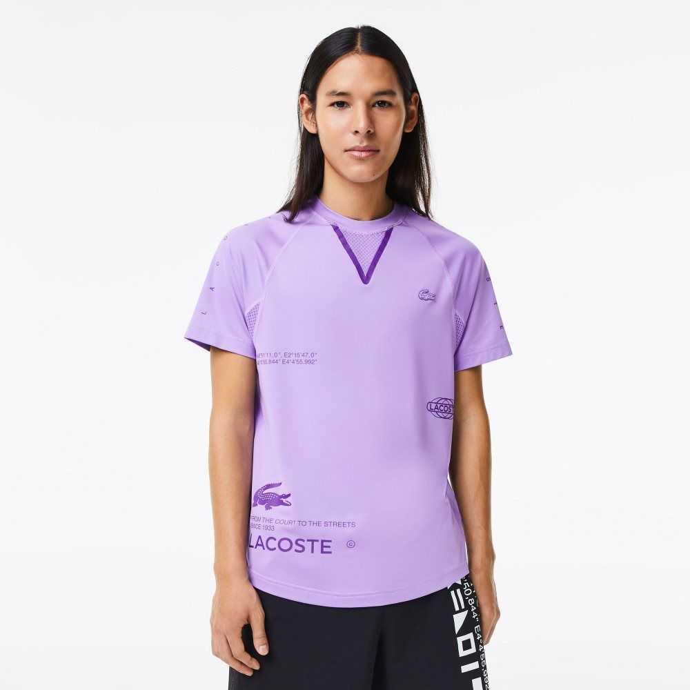 Lacoste SPORT Stretch Jersey T-Shirt Purple | FRLJ-63597