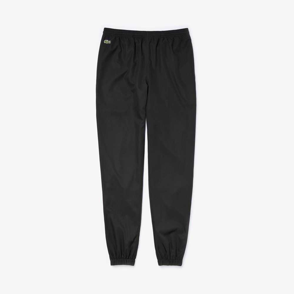 Lacoste SPORT Tennis Diamond Weave Taffeta Trackpants Black | DKJT-82490