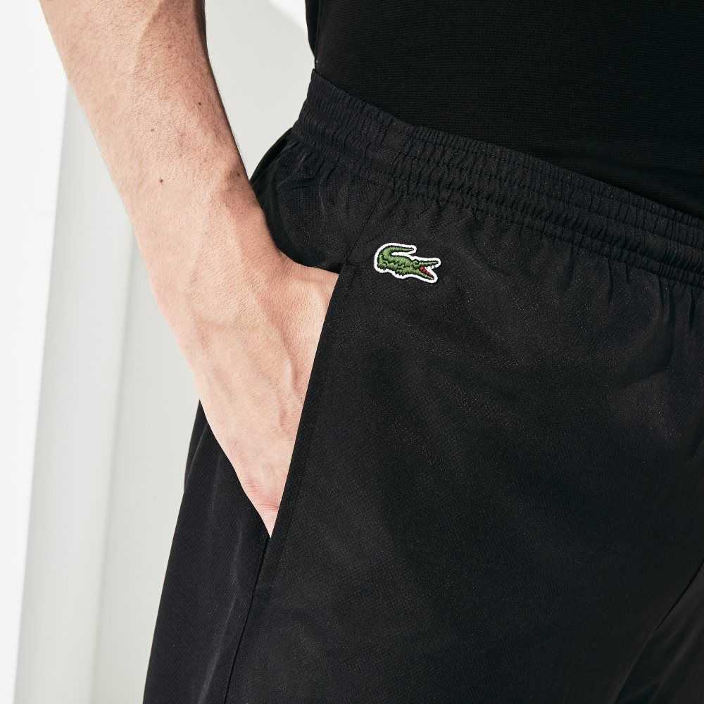 Lacoste SPORT Tennis Diamond Weave Taffeta Trackpants Black | DKJT-82490