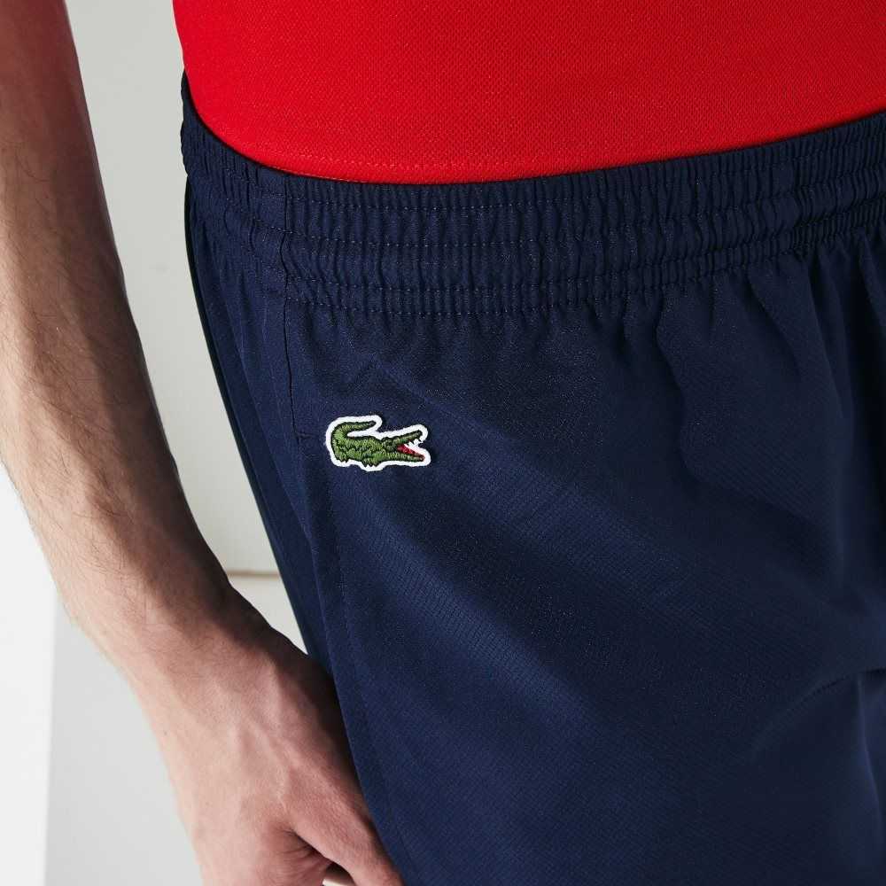 Lacoste SPORT Tennis Diamond Weave Taffeta Trackpants Navy Blue | NFAM-29057