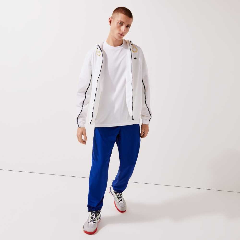 Lacoste SPORT Tennis Diamond Weave Taffeta Trackpants Blue | WRZK-58971