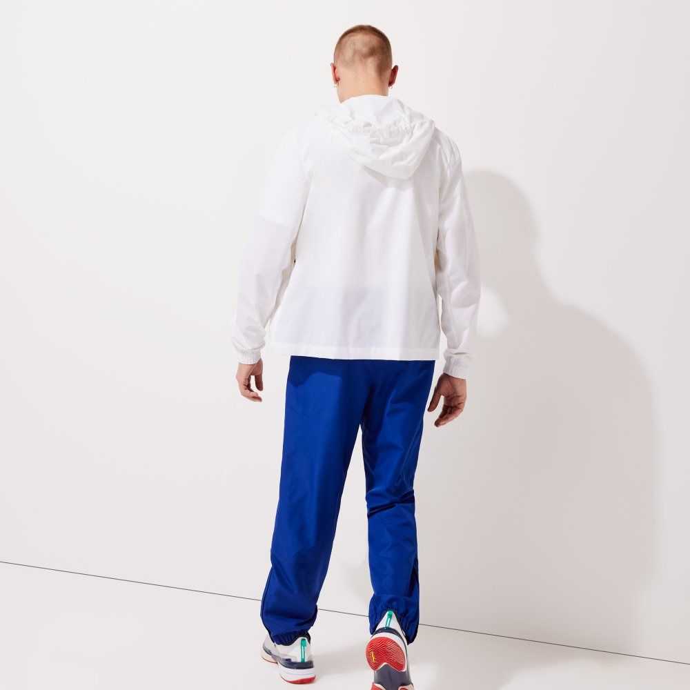 Lacoste SPORT Tennis Diamond Weave Taffeta Trackpants Blue | WRZK-58971