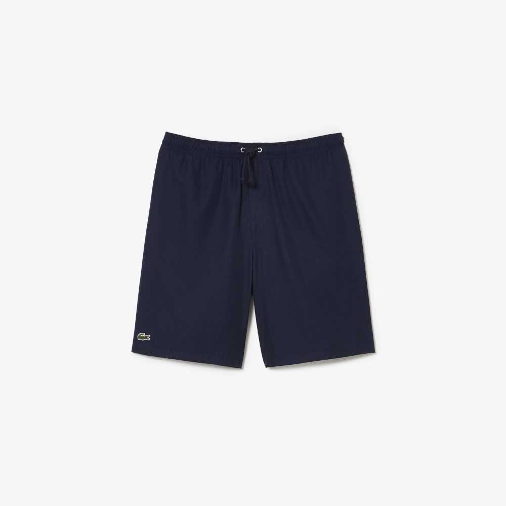 Lacoste SPORT Tennis Solid Diamond Weave Shorts Navy Blue | MIYO-29861