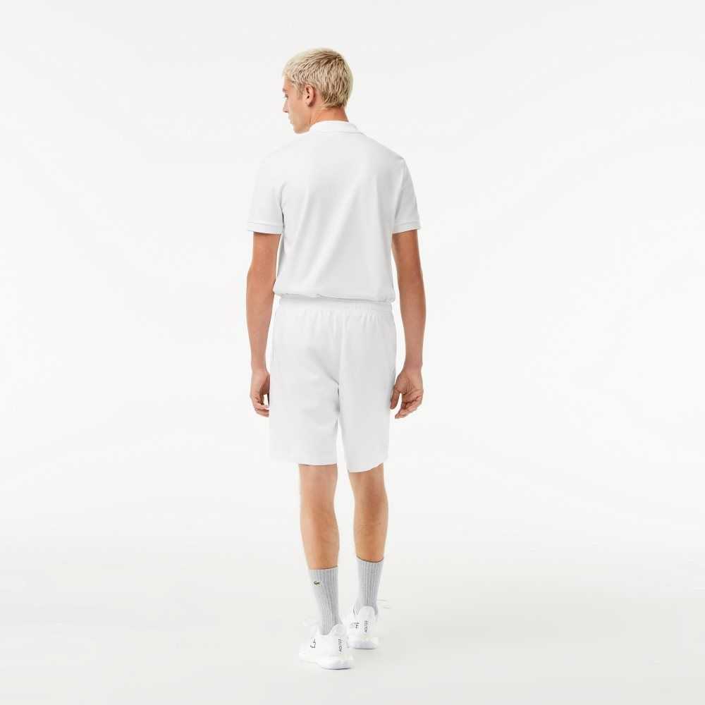 Lacoste SPORT Tennis Solid Diamond Weave Shorts White | RBSI-14083