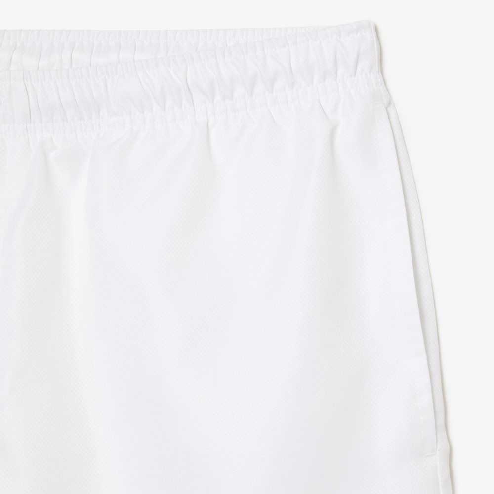 Lacoste SPORT Tennis Solid Diamond Weave Shorts White | RBSI-14083