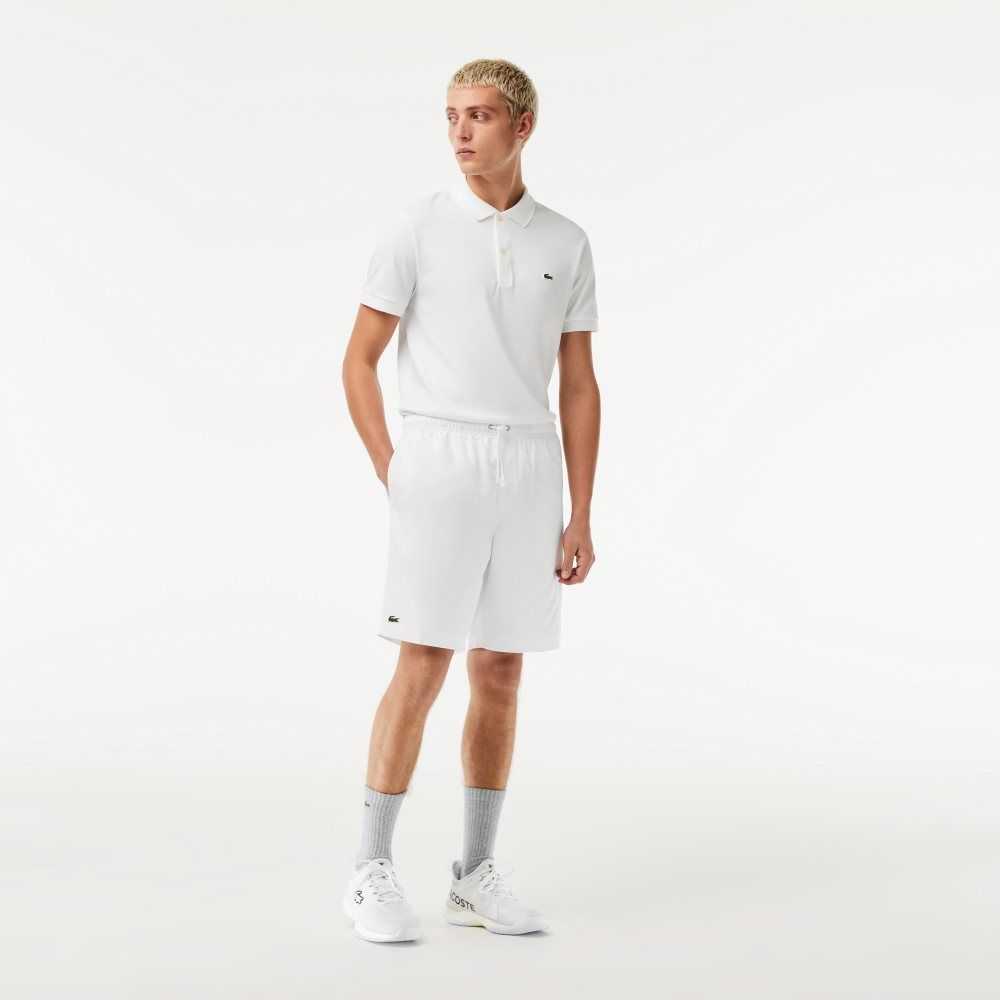 Lacoste SPORT Tennis Solid Diamond Weave Shorts White | RBSI-14083