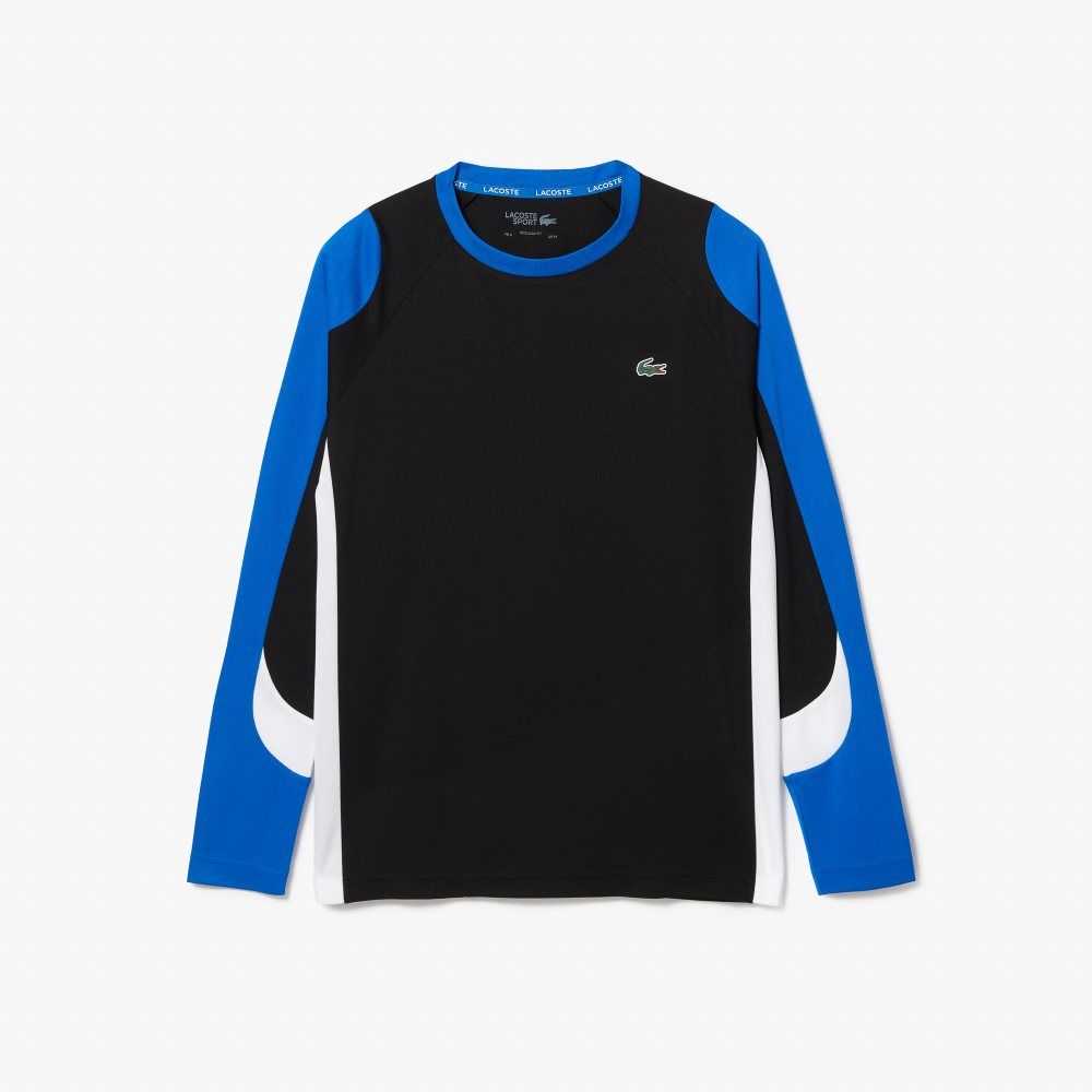 Lacoste SPORT Tennis T-Shirt Black / Blue / White | DYNX-82019