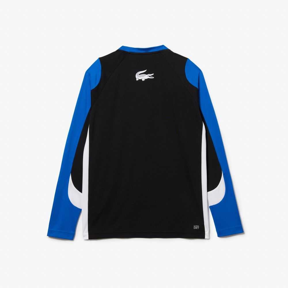 Lacoste SPORT Tennis T-Shirt Black / Blue / White | DYNX-82019