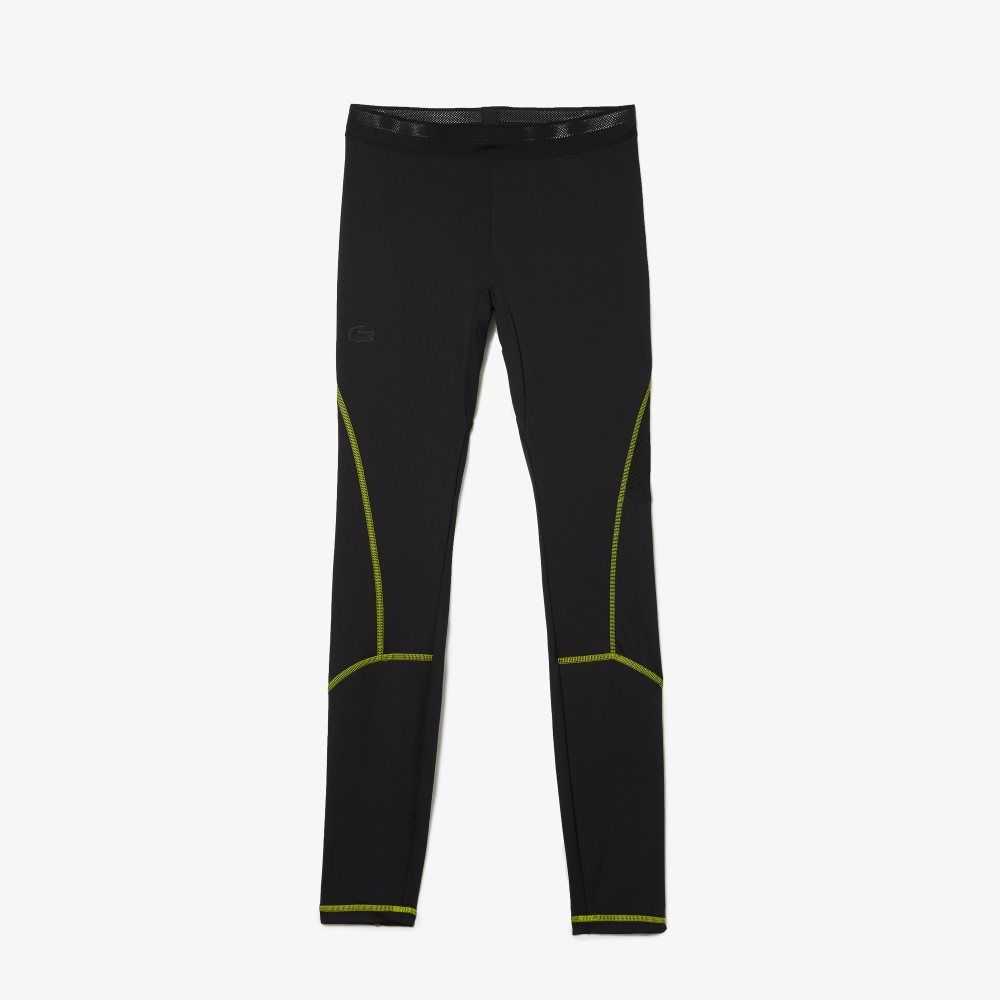Lacoste SPORT Thermal Leggings Black / Yellow | MFJP-27543