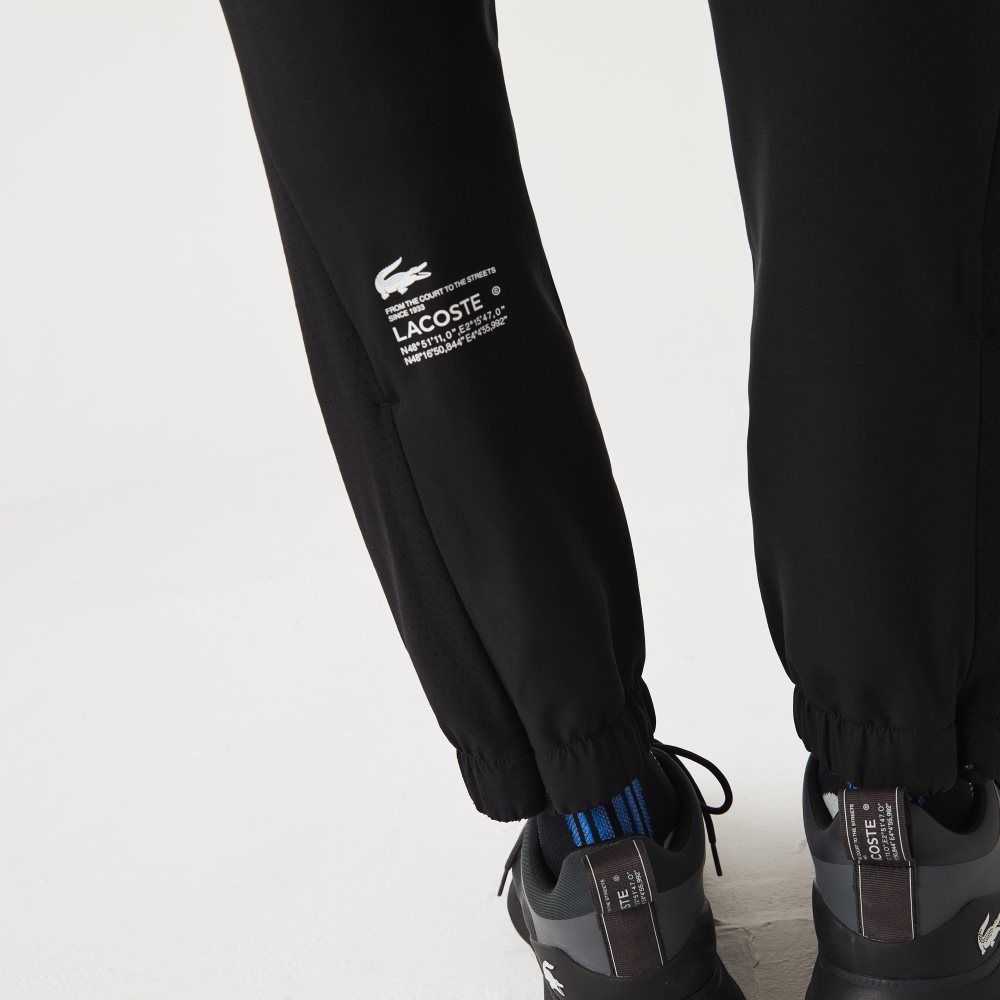 Lacoste SPORT Zippered Bottom Pants Black | NPLU-16502