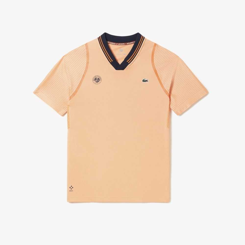 Lacoste SPORT x Daniil Medvedev Roland Garros Edition Team Leader Polo Light Orange / Navy Blue | DYAN-65941