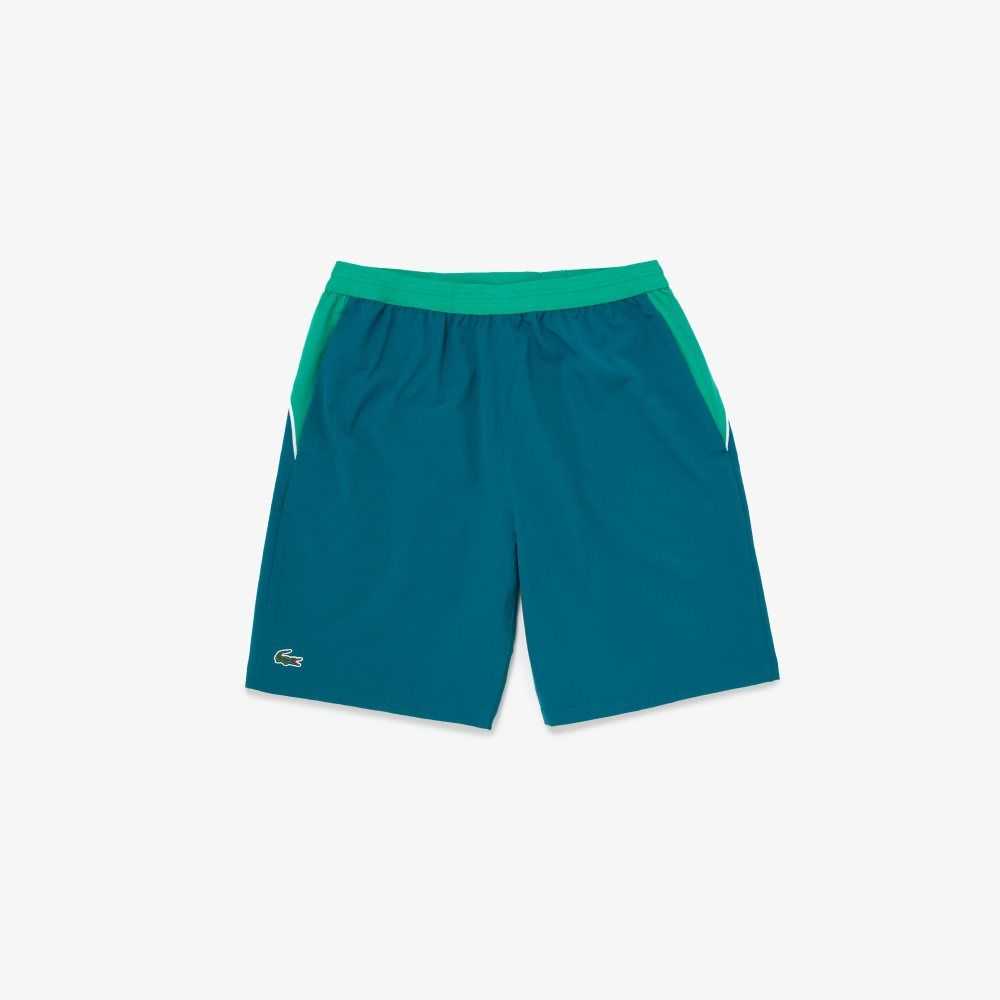 Lacoste SPORT x Novak Djokovic Color-Block Shorts Green / White | FWVM-14723