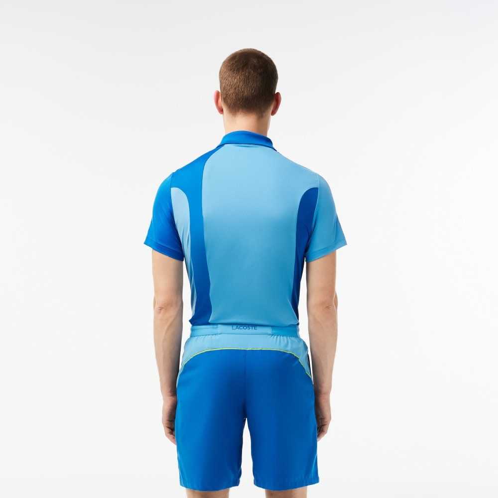 Lacoste SPORT x Novak Djokovic Color-Block Shorts Blue / Yellow | WBTN-53410